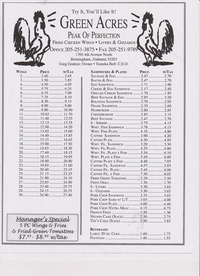 GREEN ACRES NOVEMBER 2019 NEW PRICES MEN